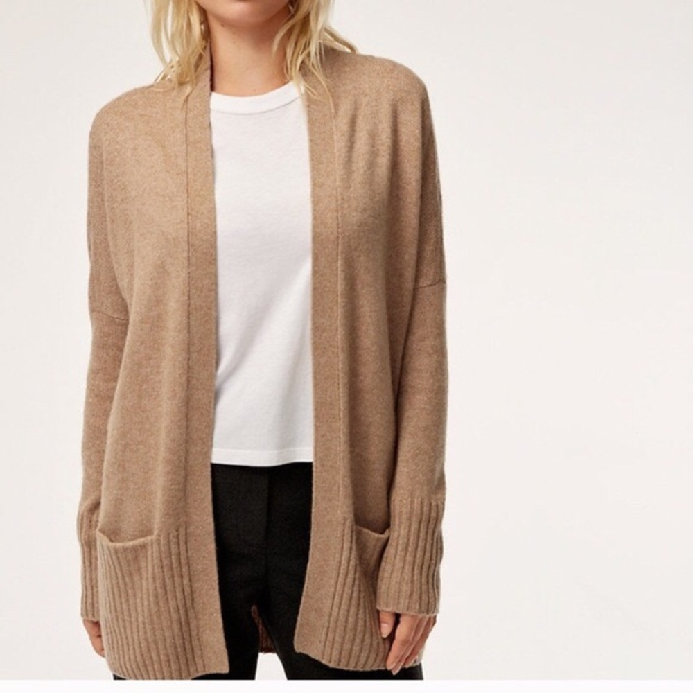 Aritzia Talula Angora Cardigan Lenox Beige XS